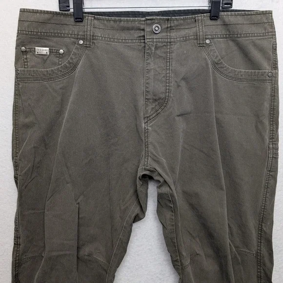 Kuhl Revolvr Pants Men 40x32 Dark Khaki Brown & Green Vintage Patina Dye 5232 - Picture 2 of 16